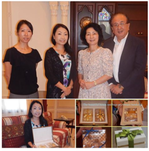 O[wa] pays a visit to Japan ambassadors resident.