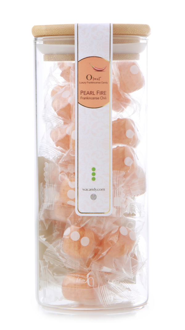 Frankincense Candy - Pearl of Fire - Glass Wood Lid
